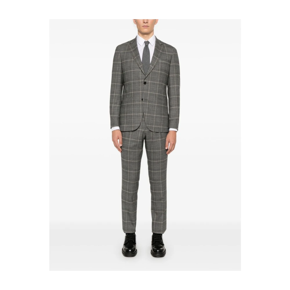 Hugo Boss Stretch wollen pak Gray Heren