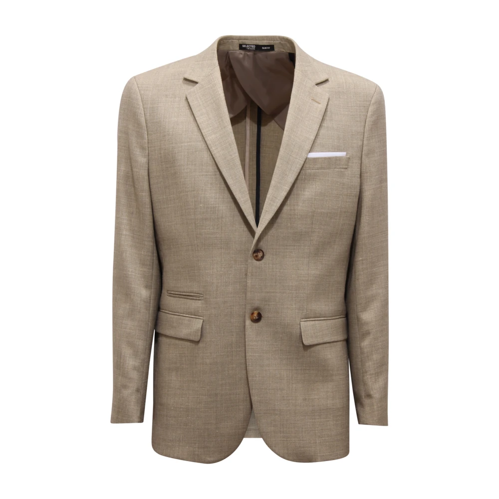 Selected Homme Men's Beige Blazers, L, Oasis Linen Blazer