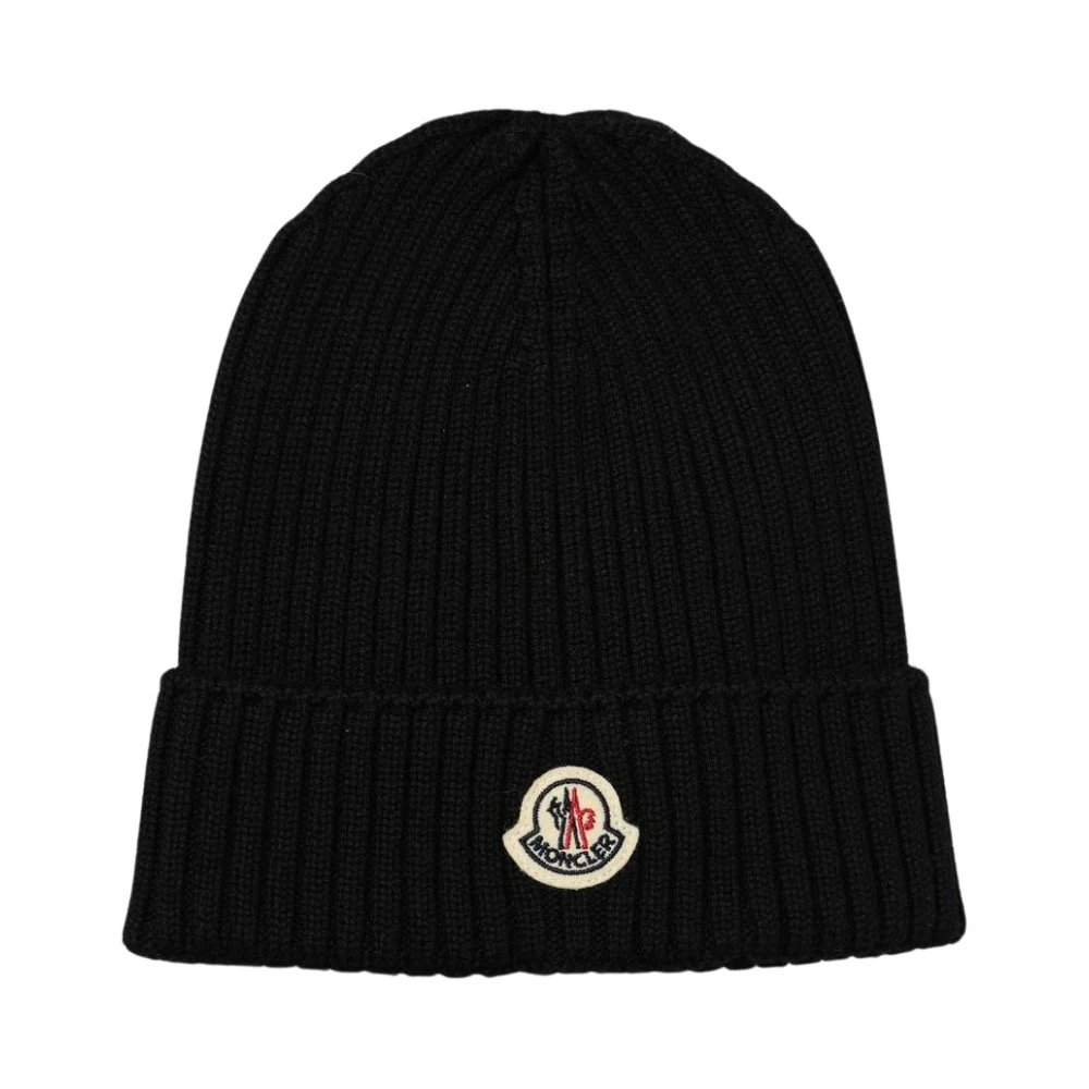 Moncler Enfant Boys Black Wool Knit Beanie Hat In - 8 - 10 Yrs L (54-56 Cm) - Image 2