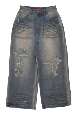 Ripped Baggy Blå Jeans