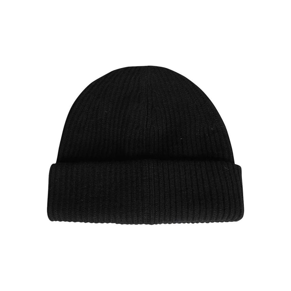 duvetica Geribbelde Gebreide Beanie Black Heren