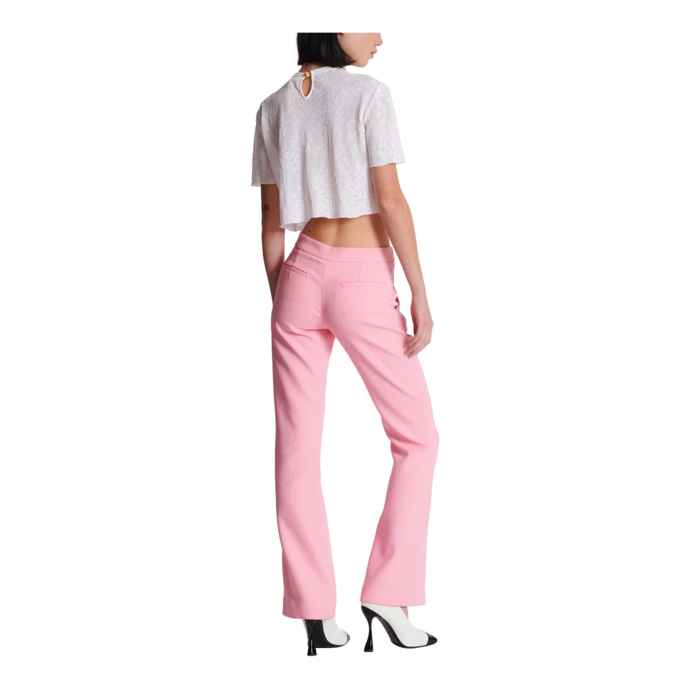 Balmain Crepe Flared Broek Pink Dames