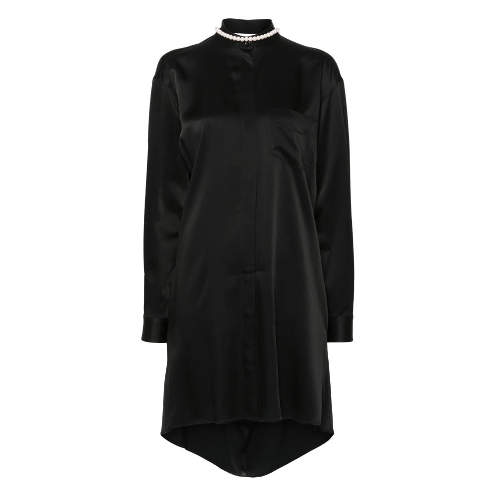 Moschino Zwart Satijn Enverse Satin Top Black Dames