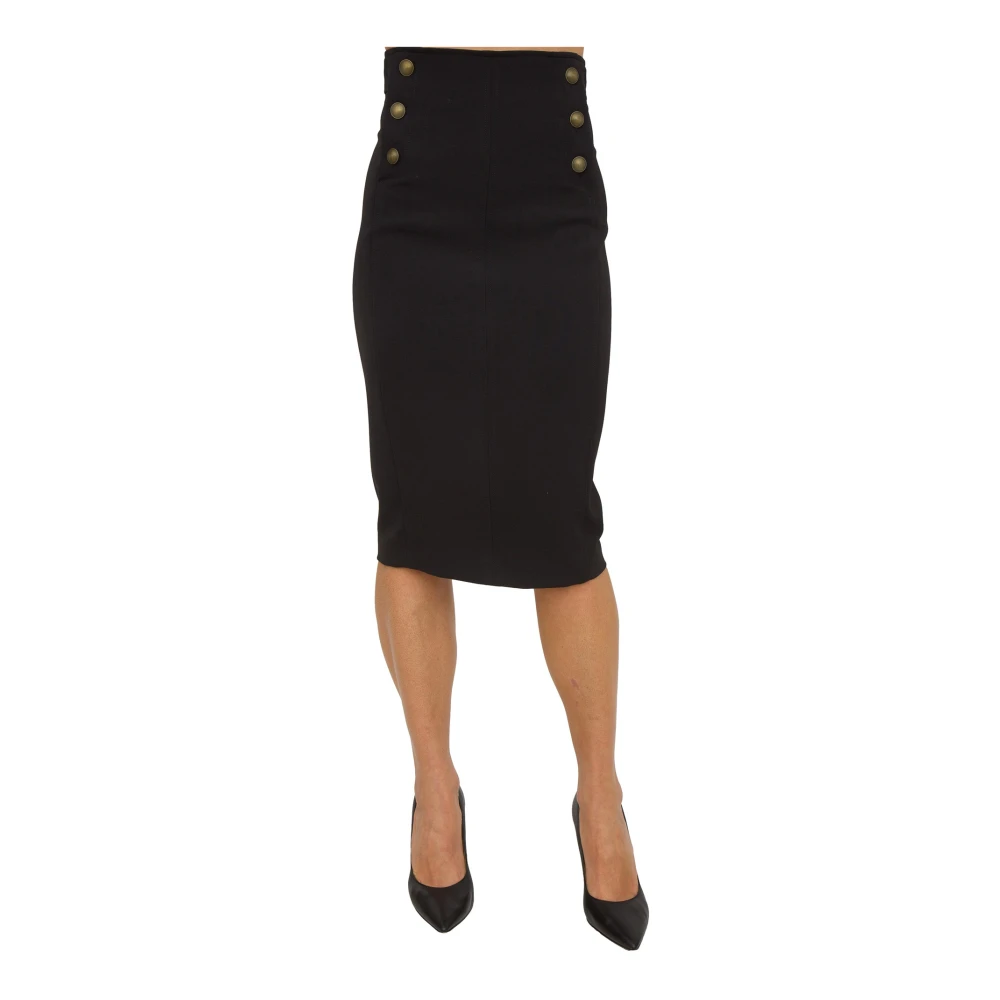 Nenette Zwart Cady Pencilrok Black Dames