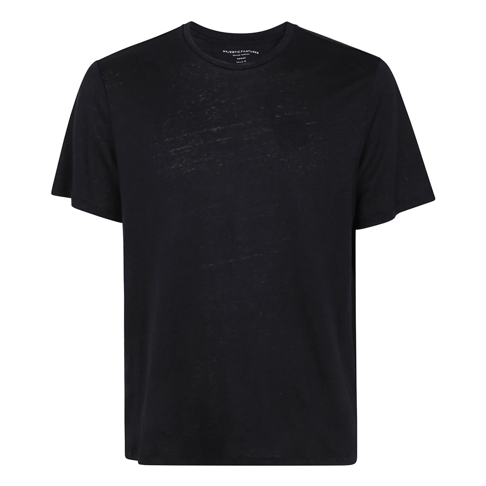 Majestic filatures Casual Ronde Hals Sweater Black Heren