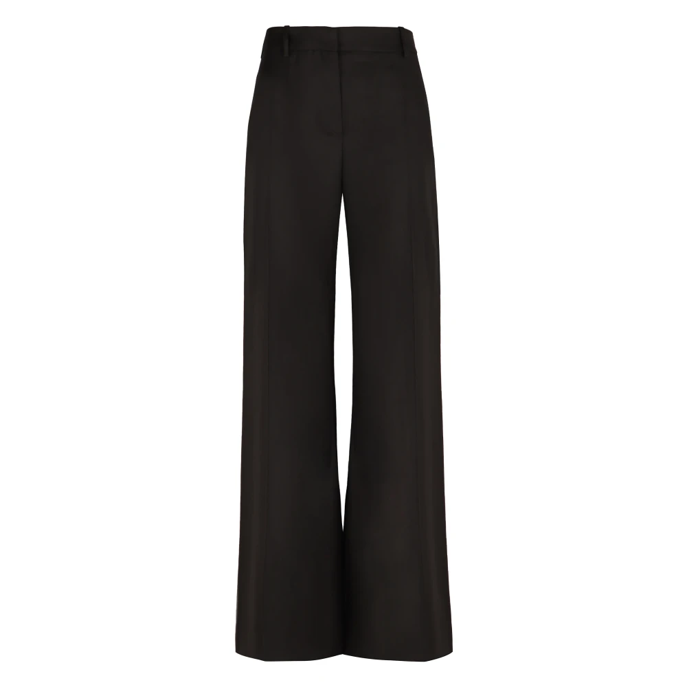 Nina Ricci Wijde wollen broek met riemlussen Black Dames