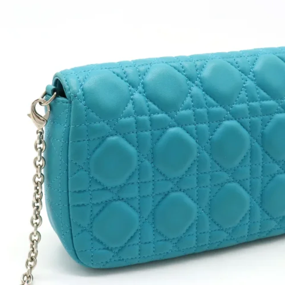 Dior Vintage Pre-owned Leather wallets Blue Dames