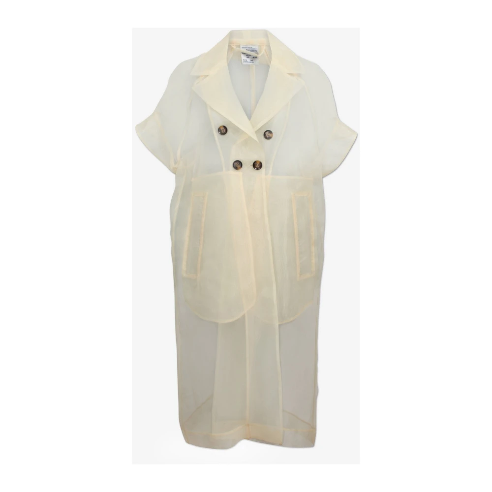 BAUM UND PFERDGARTEN Chiffon Wrap Jurk Korte Mouw Knoop Yellow Dames