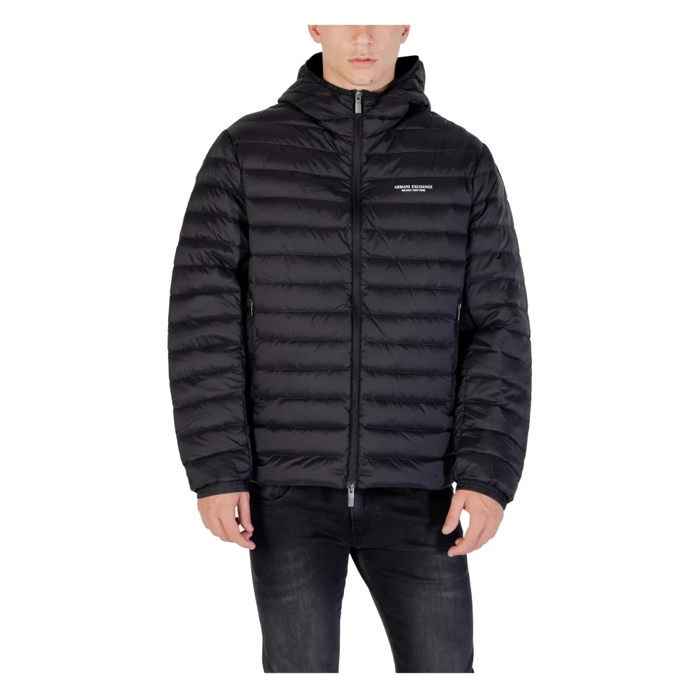 Armani Exchange Men's Black Down Jacket Stylish And Practical