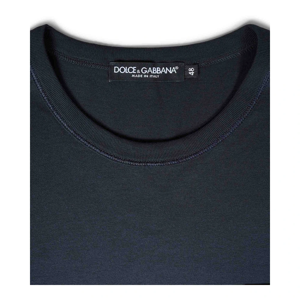Dolce & Gabbana Blauw Katoenen Jersey Longsleeve T-Shirt Blue Heren