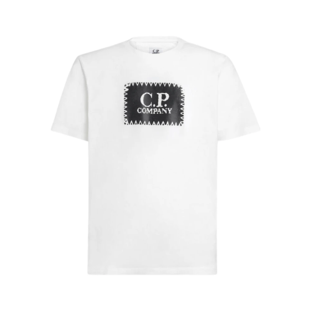 C.P. Company Wit Katoenen Jersey Label T-shirt White Heren