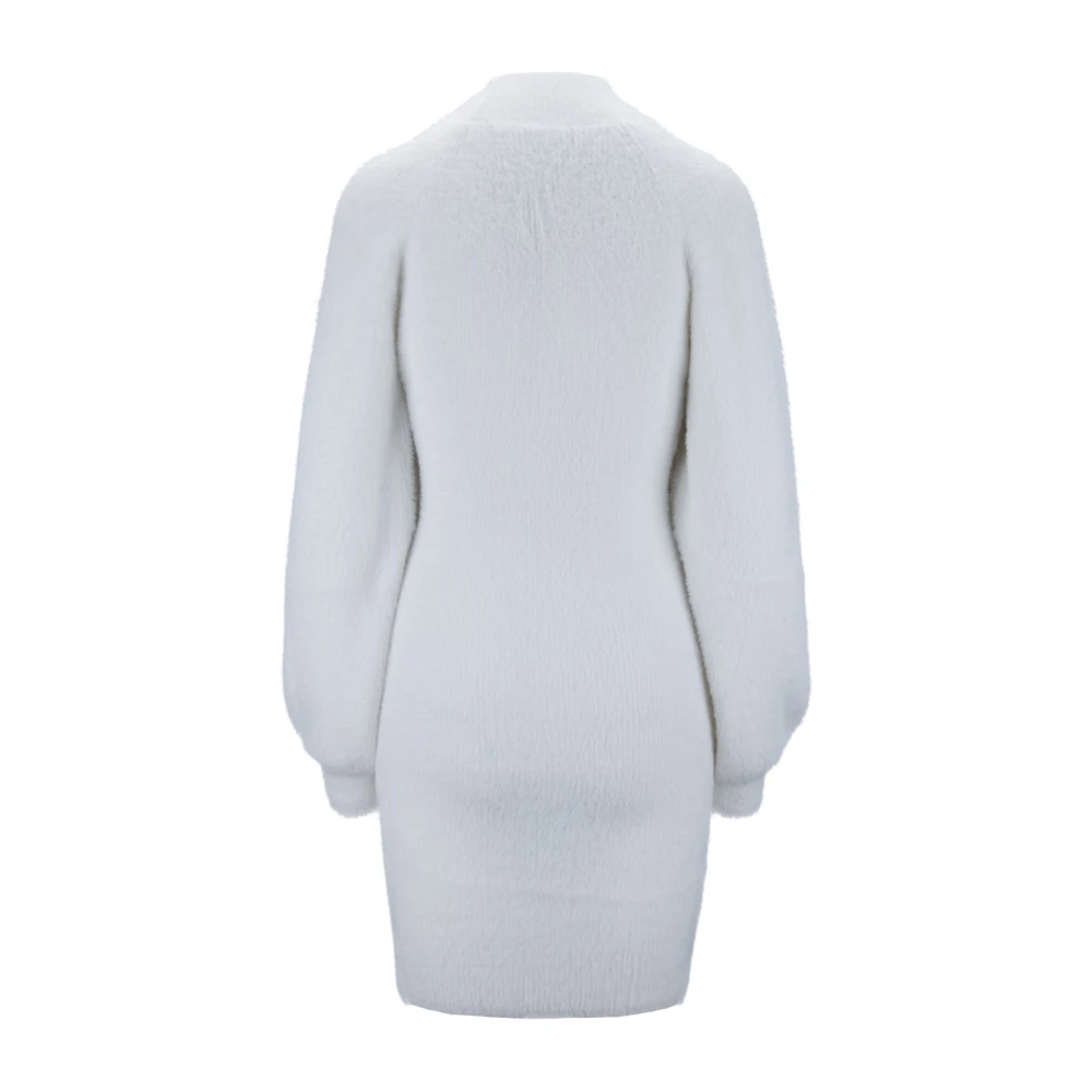 Elisabetta Franchi Korte jurk met hoge hals White Dames
