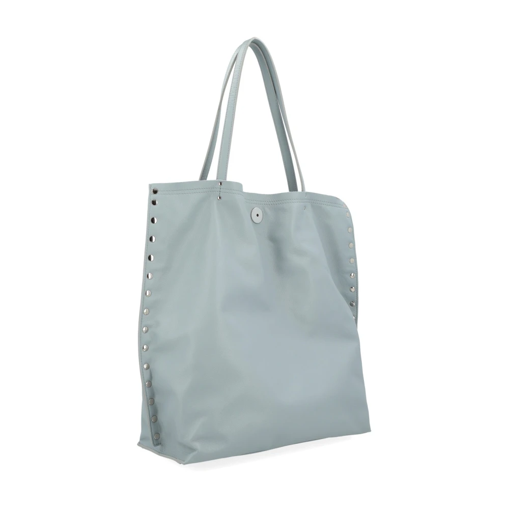 Zanellato Blauwe Leren Shopper Tas Saeta Blue Dames