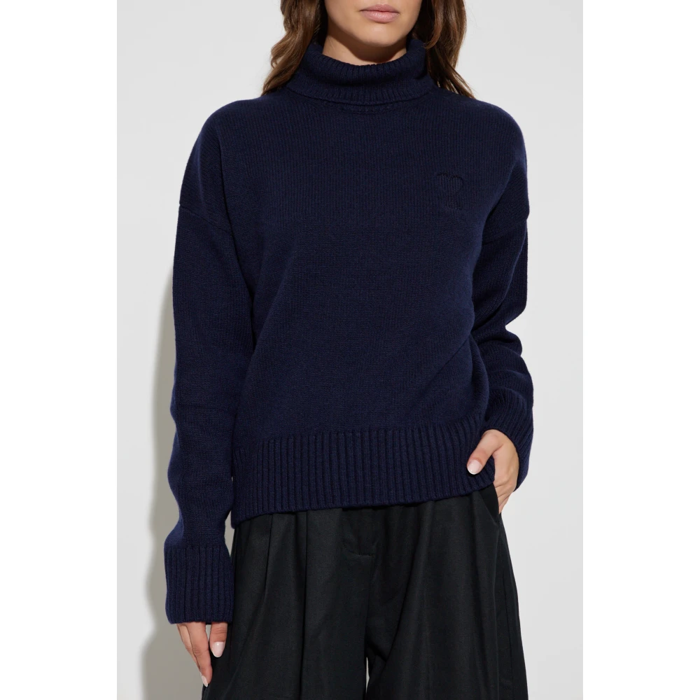 Ami Paris Wollen Coltrui Blue Dames