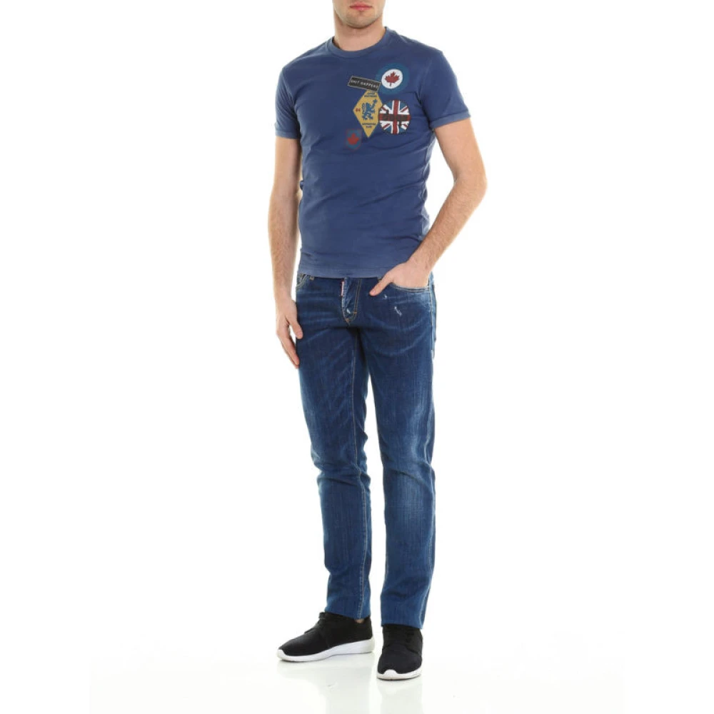 Dsquared2 Luxe Blauwe Slim Jeans Blue Heren
