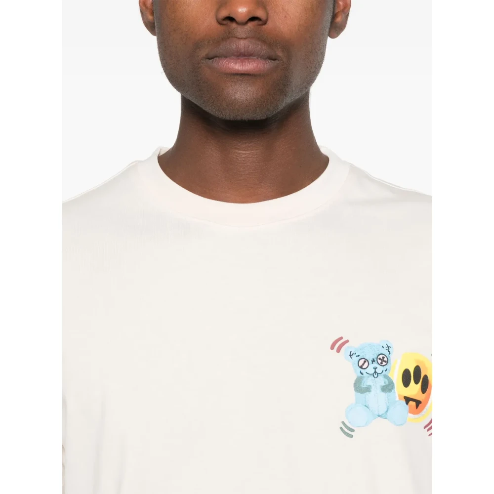 Barrow Witte Crew Neck T-shirt met Logo White Heren