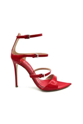 Röd Lackläder Stilett Sandal