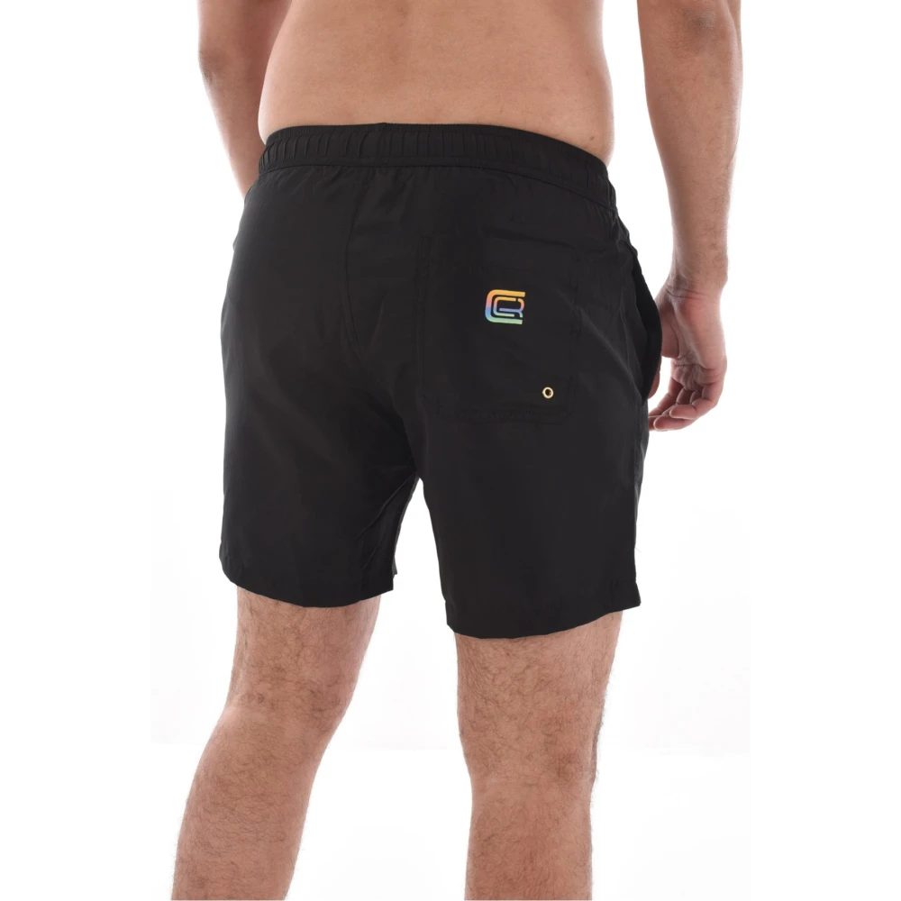 Cavalli Class Zwarte Logo Print Zwembroek Black Heren