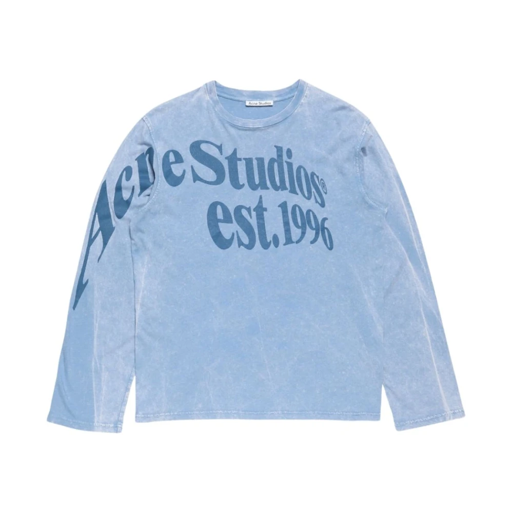Acne Studios Women's Blue Sweatshirts, M, Relaxed Fit Graphic T-Shirt