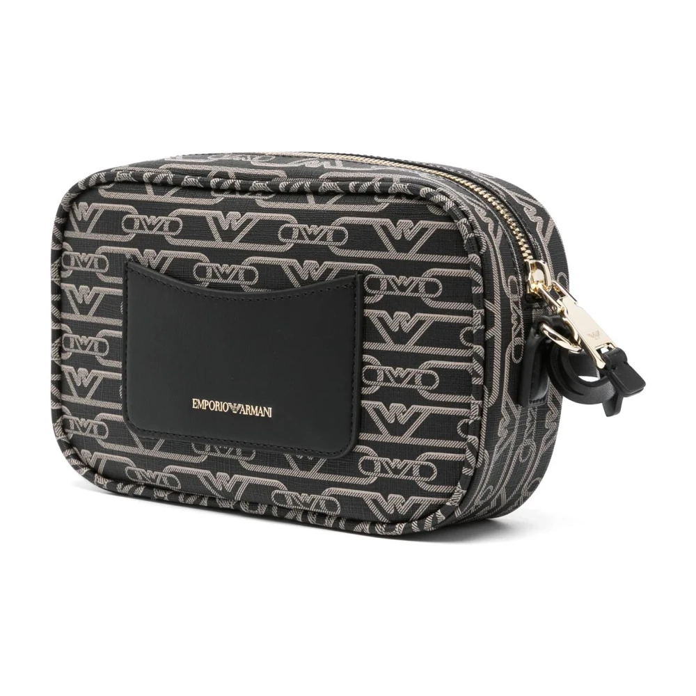 Emporio Armani Logo Print Crossbody Tas Black Dames