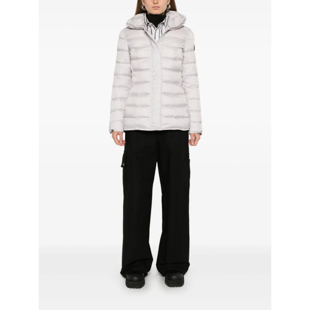Peuterey Lichtgrijze Gewatteerde Jas Gray Dames