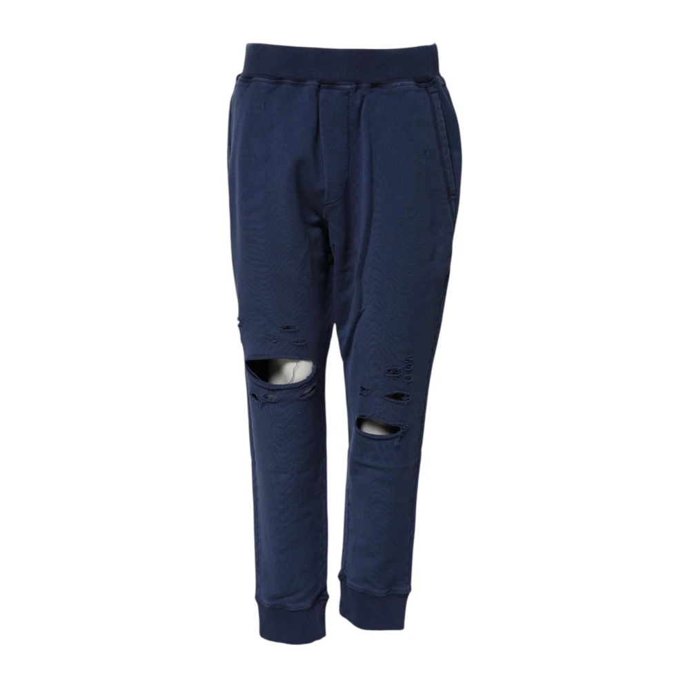 Dsquared2 Women's Blue Sweatpants, Xs, Cotton Tapered Jogger Trousers