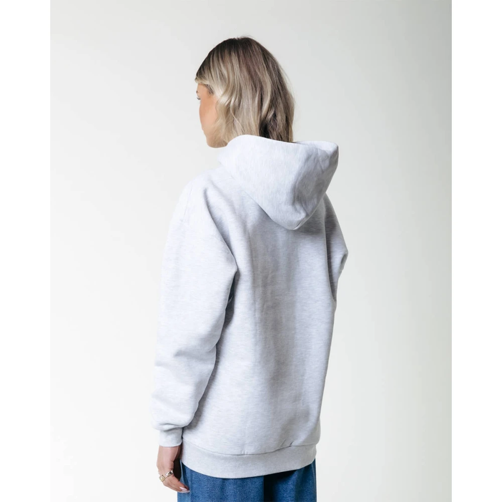 Colourful Rebel Grote Puff Logo Clean Hoodie Gray Dames