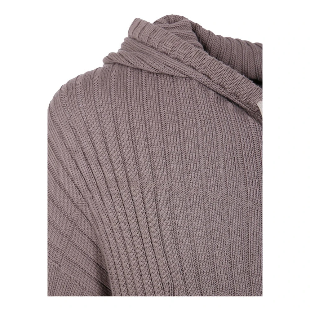 Rick Owens Hoodie met rits in chunky breisel Gray Heren