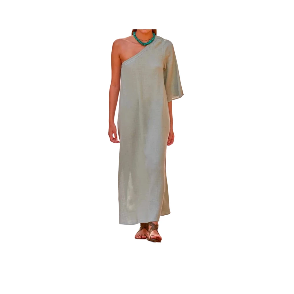 Mare Di Latte Asymmetrische Katoenen Gaze Kimono Gray Dames