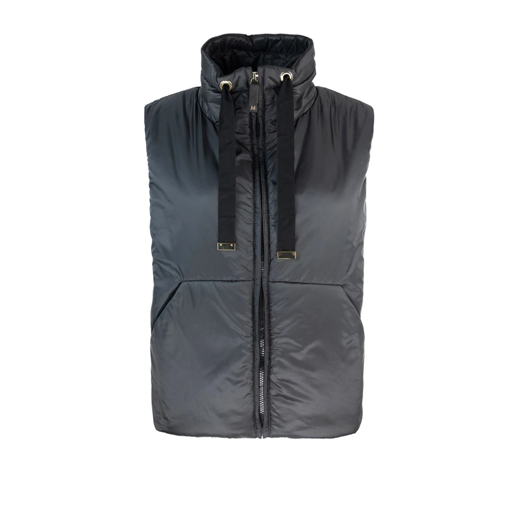 Max Mara Weekend Zwarte mouwloze jas met trekkoord Black Dames