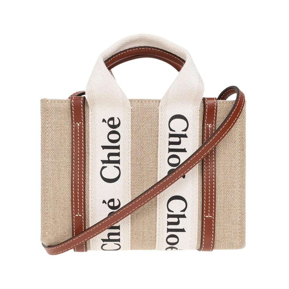 Chloé Women's Beige Woody Mini Shoulder Bag - Mini Bags - One Size - Bags