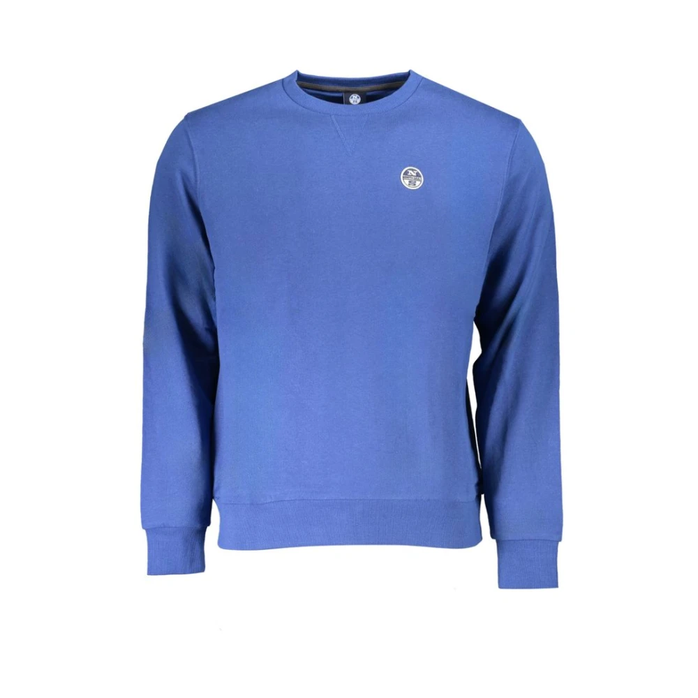 North Sails Blauwe Katoenen Sweatshirt met Applique Logo Blue Heren
