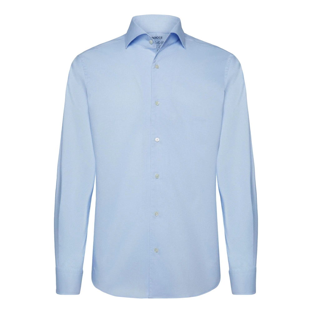 Boggi Milano Regular Fit Katoen en Coolmax Overhemd Blue Heren