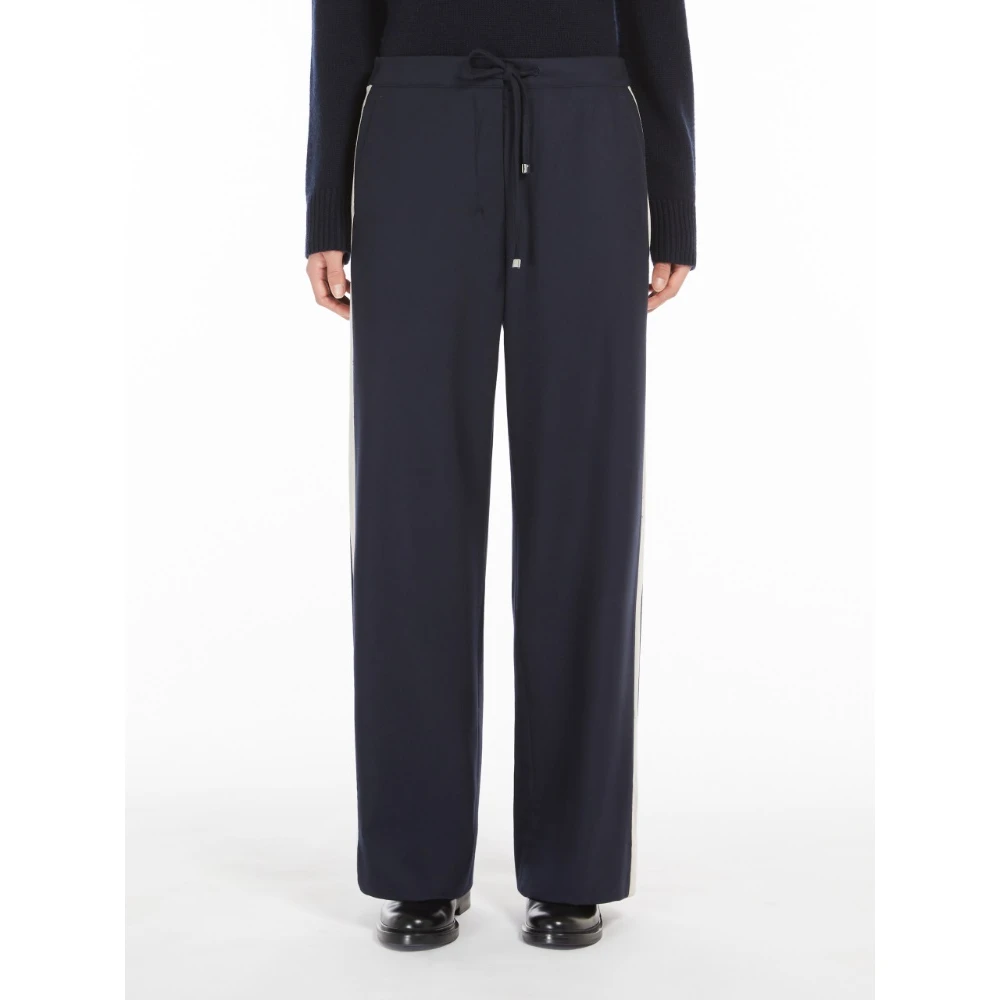 Max Mara Blauwe Joggingbroek met Zijstrepen Blue Dames