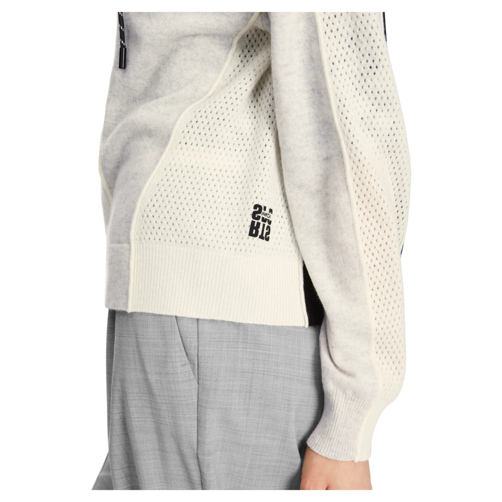 Marc Cain Sportieve Wol Kasjmier Ritsvest Gray Dames