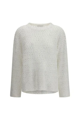 Silkes-sweatshirt med ribbade kanter