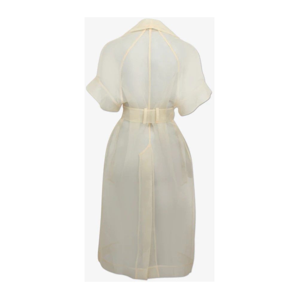 BAUM UND PFERDGARTEN Chiffon Wrap Jurk Korte Mouw Knoop Yellow Dames