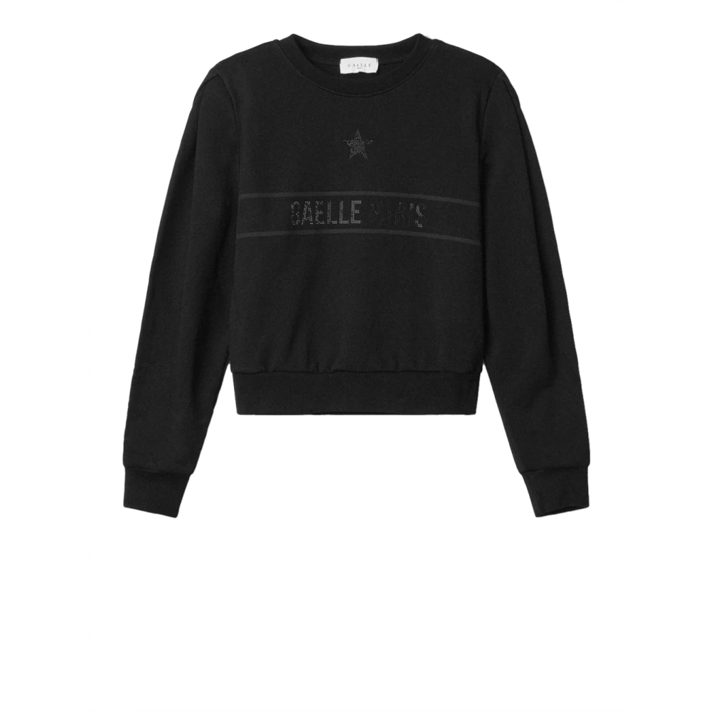 Gaëlle Paris Zwarte Katoenen Sweatshirt met Logoprint Black Dames