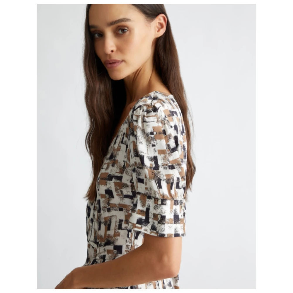 Liu Jo Korte viscose jurk met V-hals Multicolor Dames