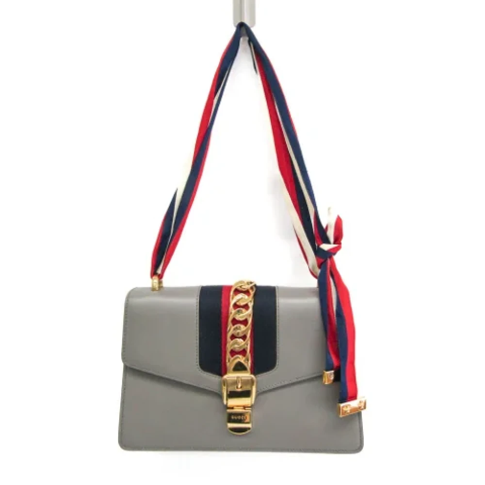 Gucci Vintage Pre-owned Leather gucci-bags Gray Dames