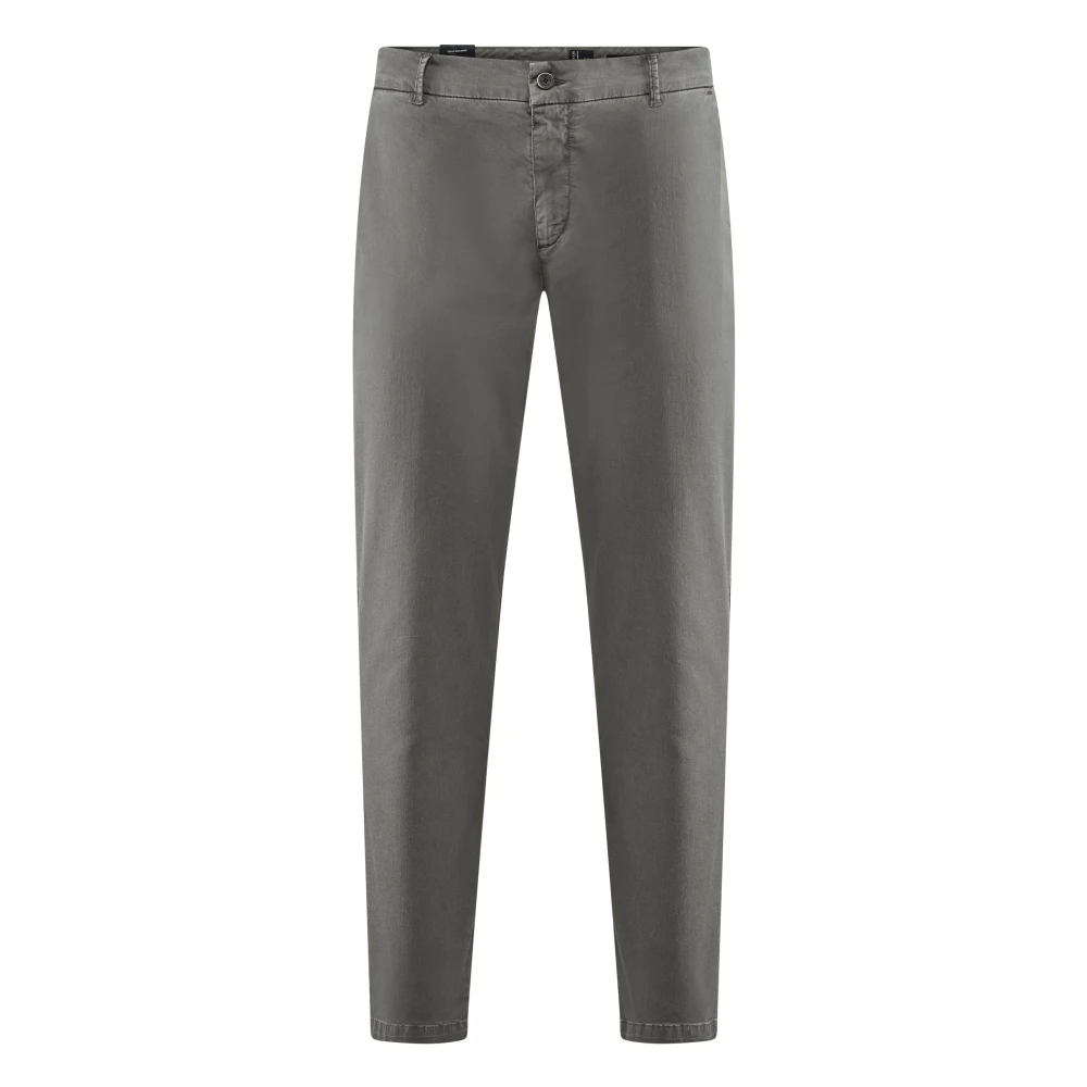 Bomboogie Uomo Grigio - Pantaloni Chino In Gabardine Con Micro Stampa - Trousers - W36
