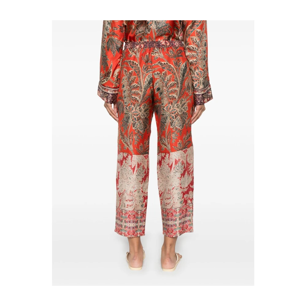 Pierre-Louis Mascia Rode Grafische Print Elastische Taillebroek Red Dames