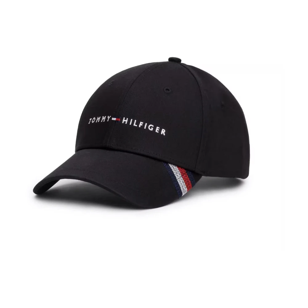 Tommy Hilfiger Geborduurde Katoenen Logo Pet Zwart Black Heren
