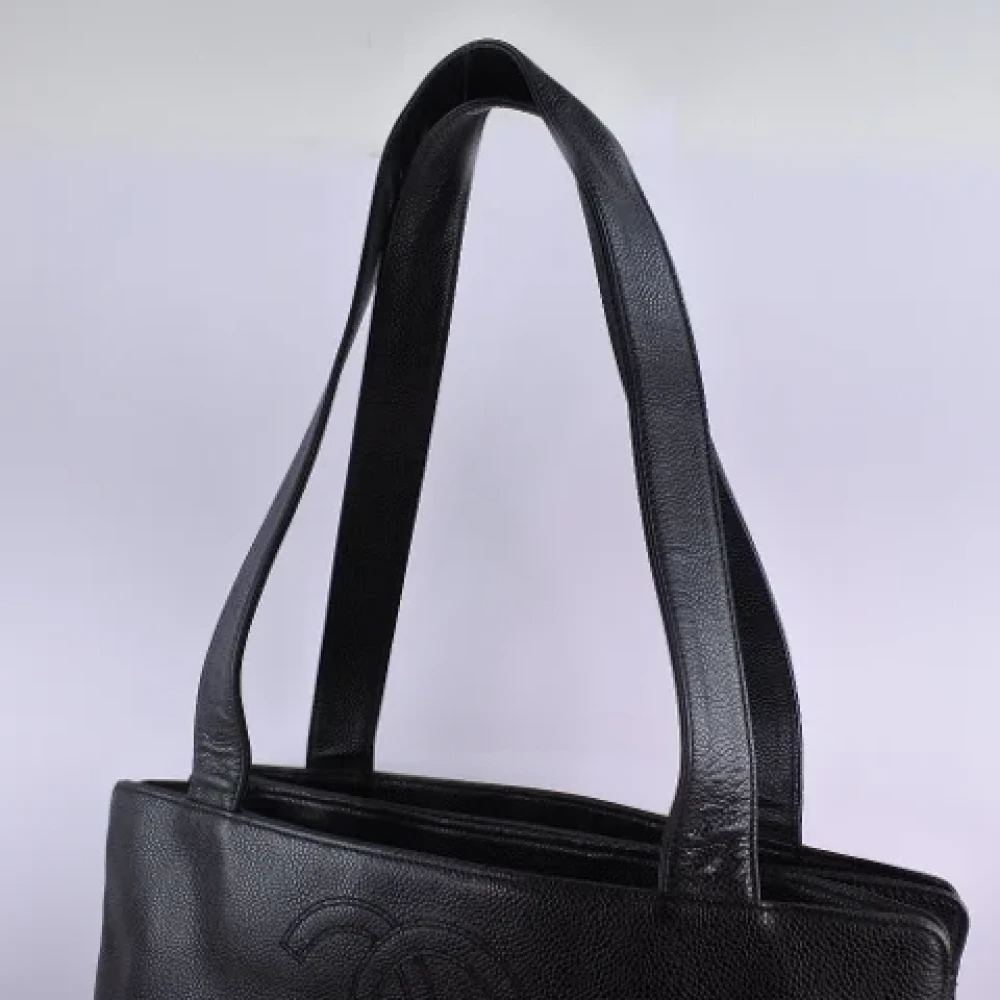 Chanel Vintage Pre-owned Leather totes Black Dames