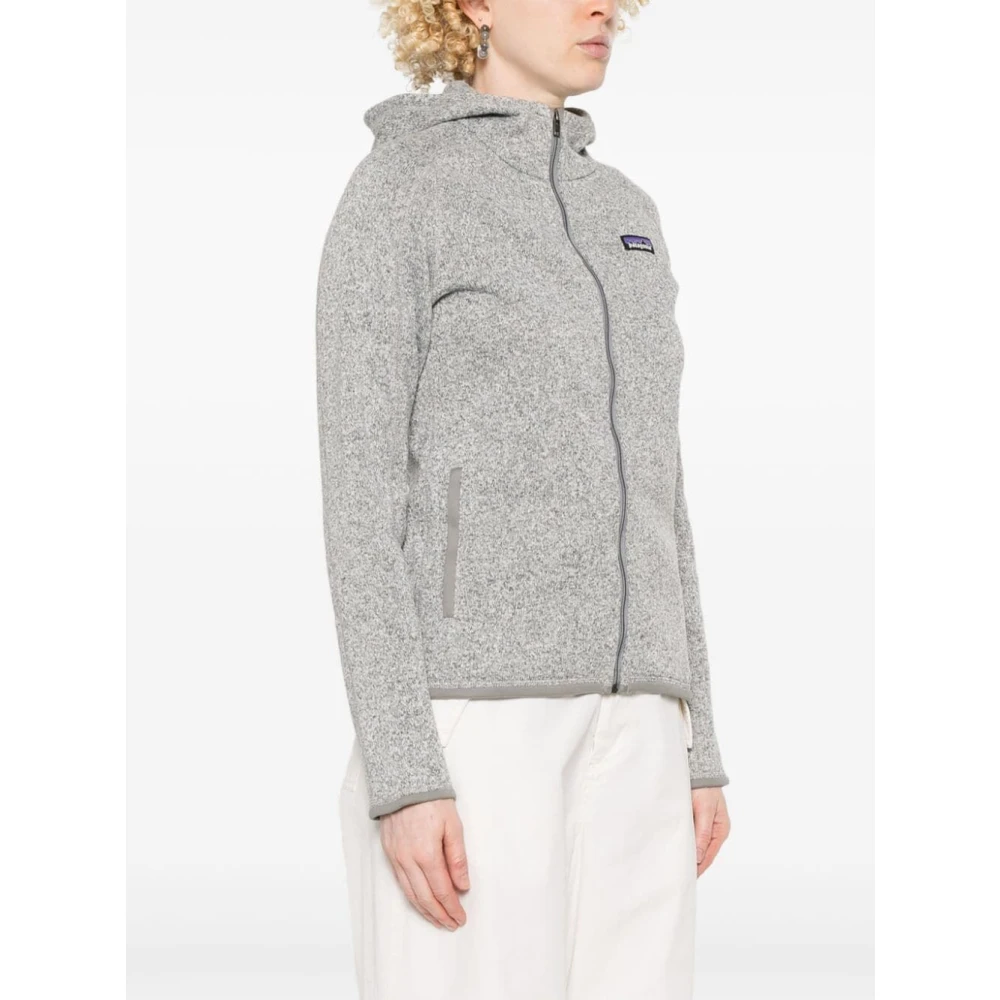 Patagonia Gebreide textuur hoody met fleece voering White Dames