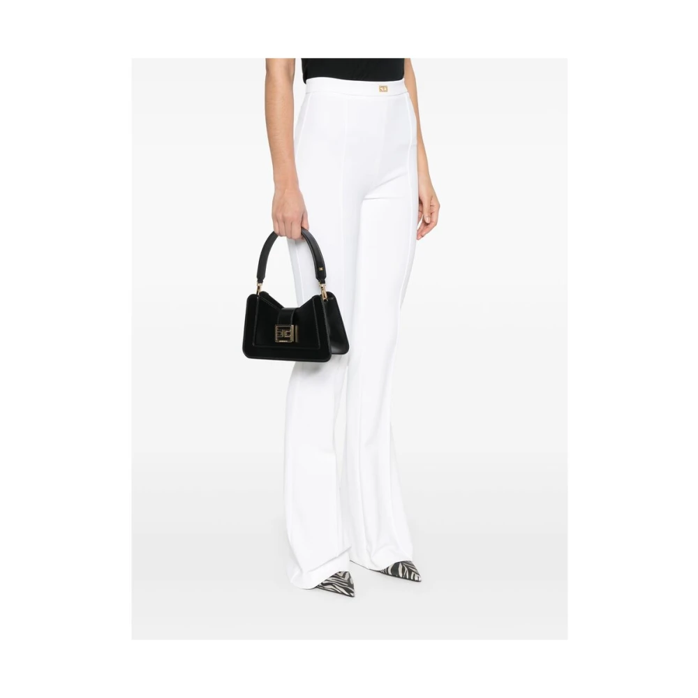 Elisabetta Franchi Zwarte Schoudertas met Magnetische Sluiting Black Dames