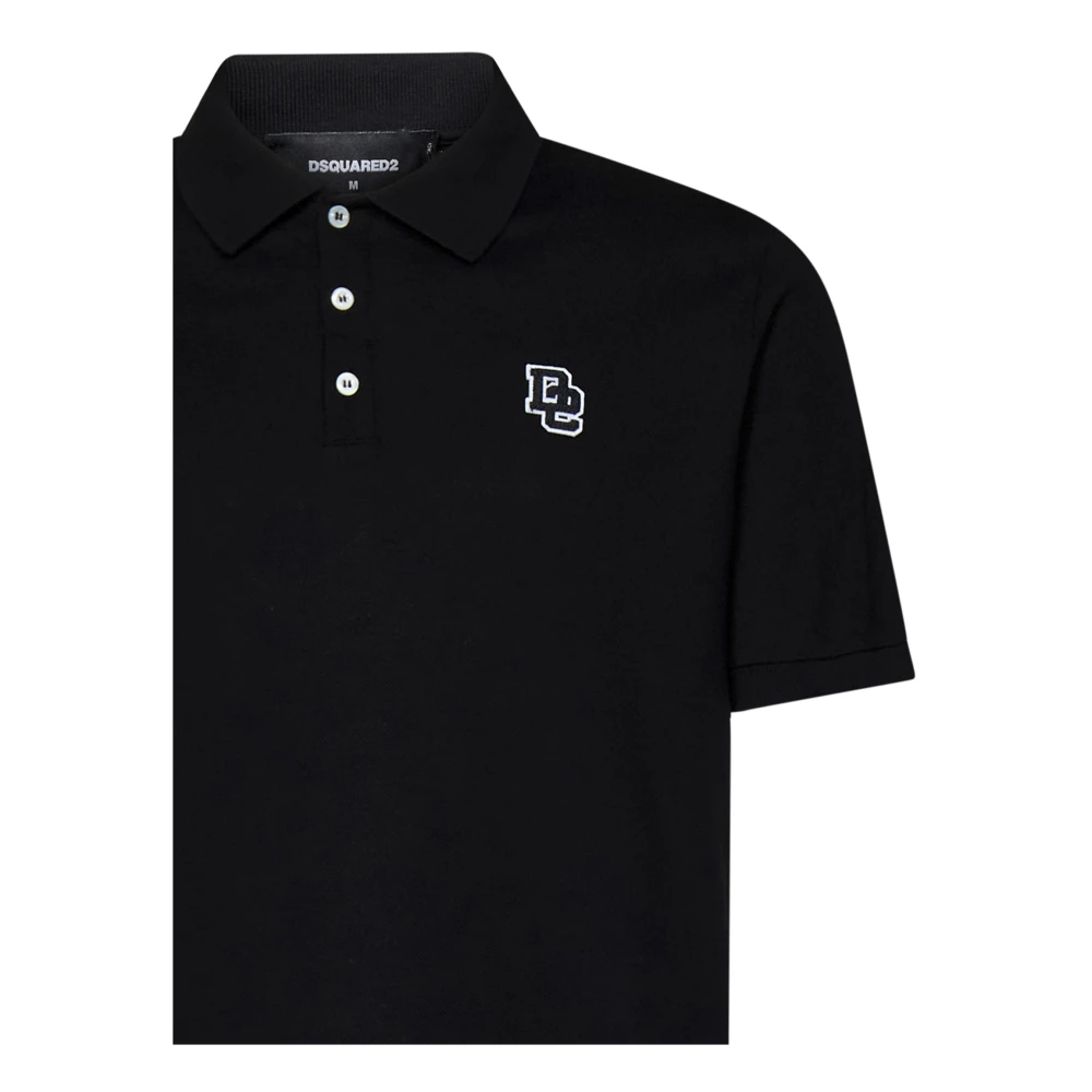 Dsquared2 Zwart Slim-Fit Poloshirt met Logo Black Heren