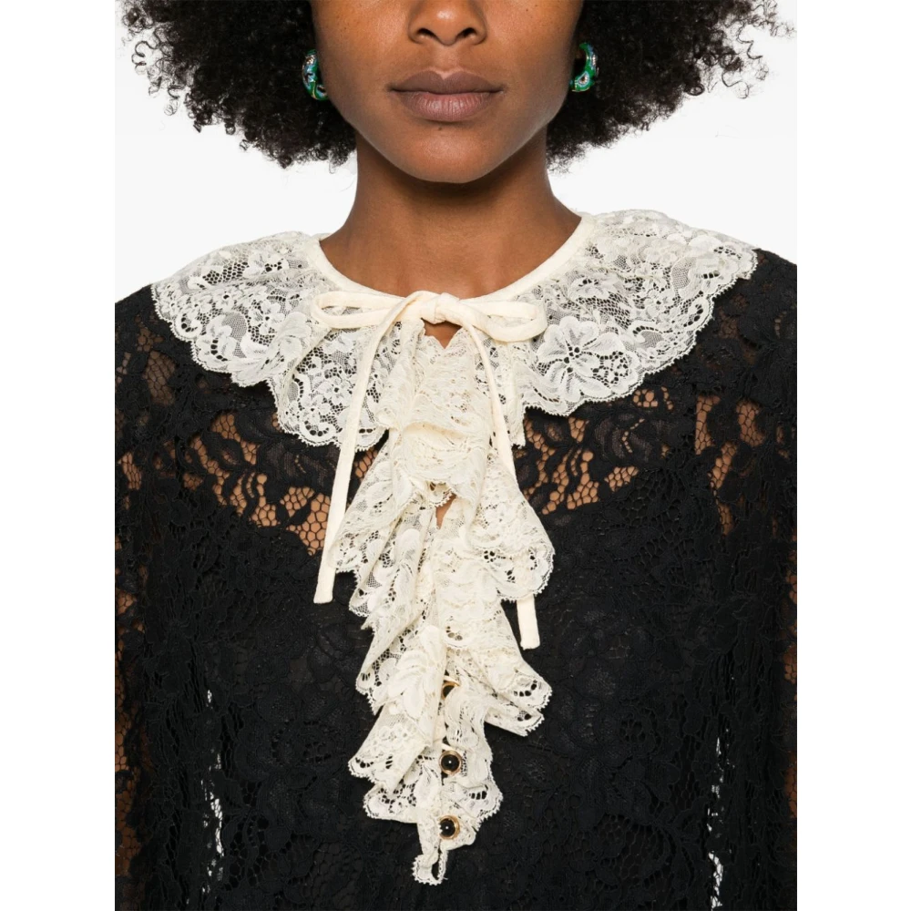 Zimmermann Kanten Mini Jurk Black Dames