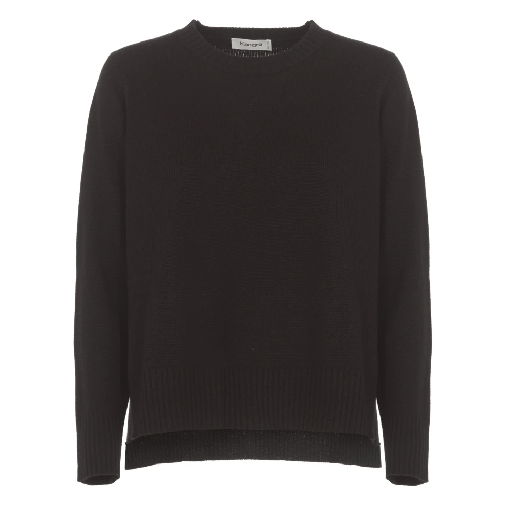 Kangra Zwarte Cashmere Crewneck Trui Vrouw Black Dames