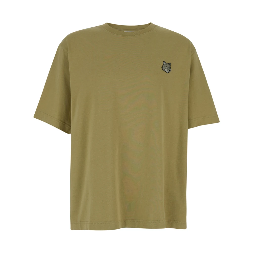 Maison Kitsuné Gedurfd Fox Head Patch Tee Groen Green Heren